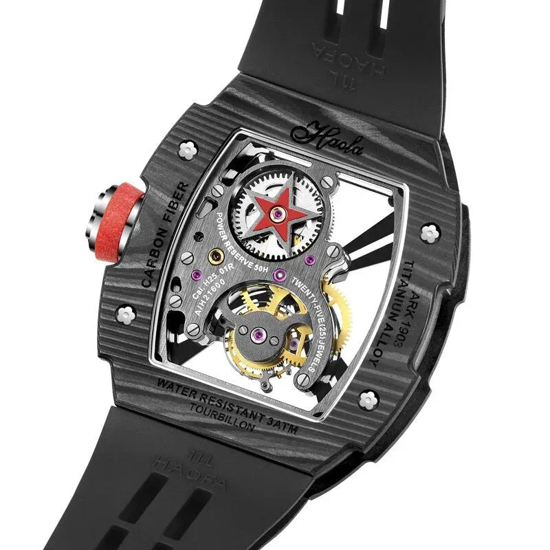 Men's Sapphire Skeleton Manual Tourbillon Luminous Mechanical Watch