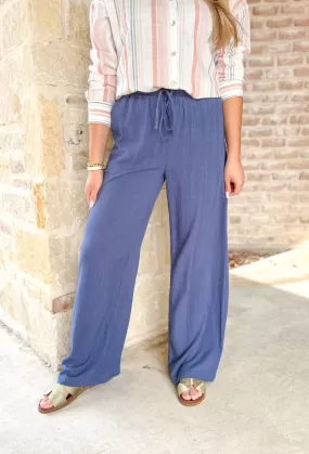 Millie Linen Pants in Blue