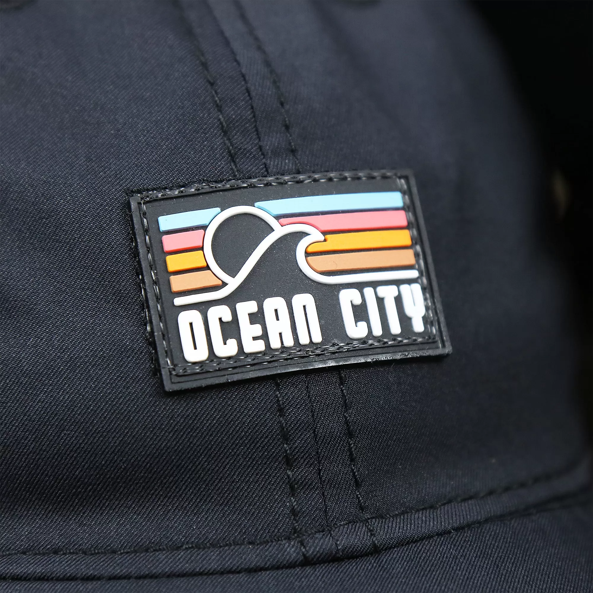 New Jersey High Point PVC Ocean City Rubber Patch Cool Fit Adjustable Dad Hat | Black Dad Hat