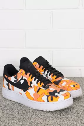 NIKE Air Force 1 'Country Camo' Orange/Black Low Sneakers (9)