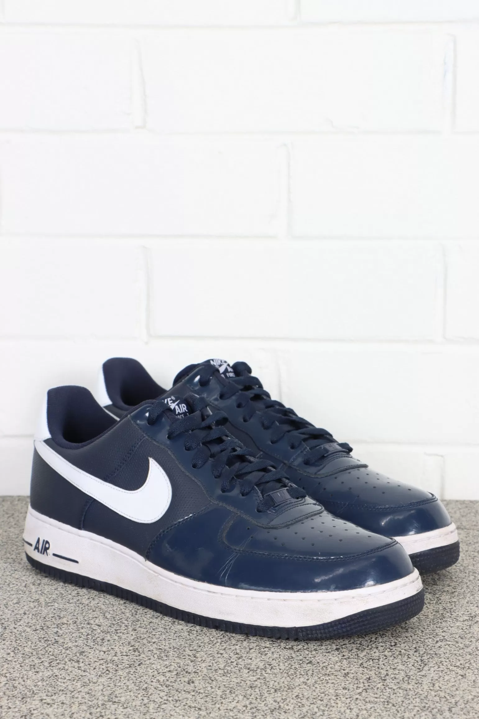 NIKE Air Force 1 'Midnight Navy' Patent Low Sneakers (14)