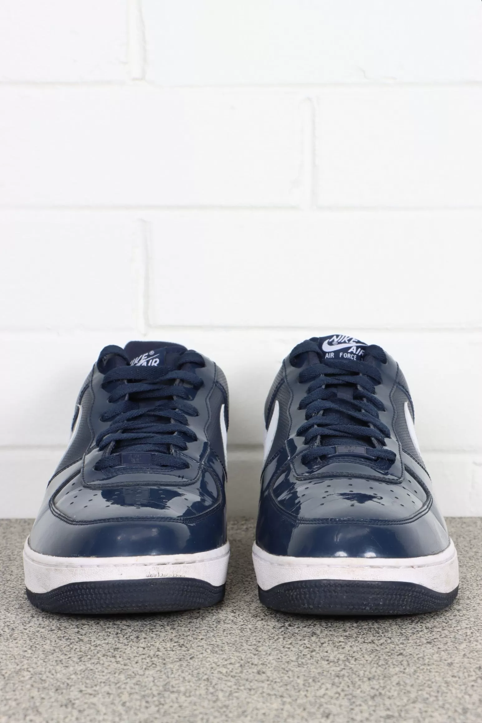 NIKE Air Force 1 'Midnight Navy' Patent Low Sneakers (14)