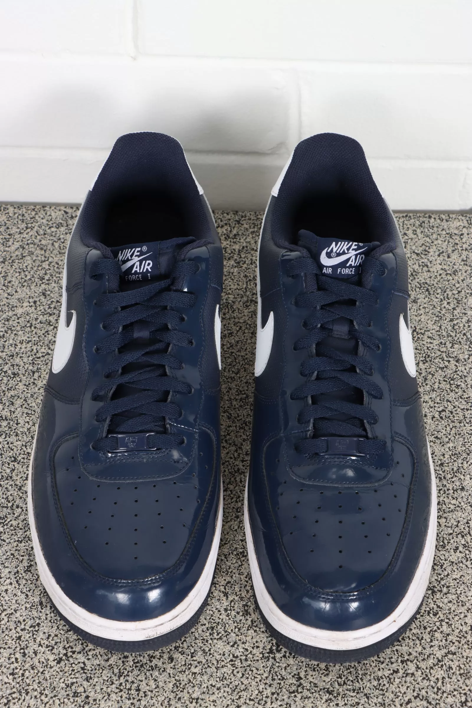 NIKE Air Force 1 'Midnight Navy' Patent Low Sneakers (14)