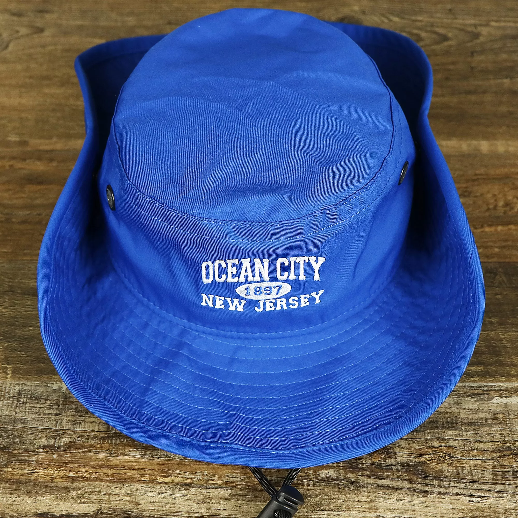 Ocean City New Jersey Wordmark Since 1897 Bucket Hat | Royal Blue Bucket Hat