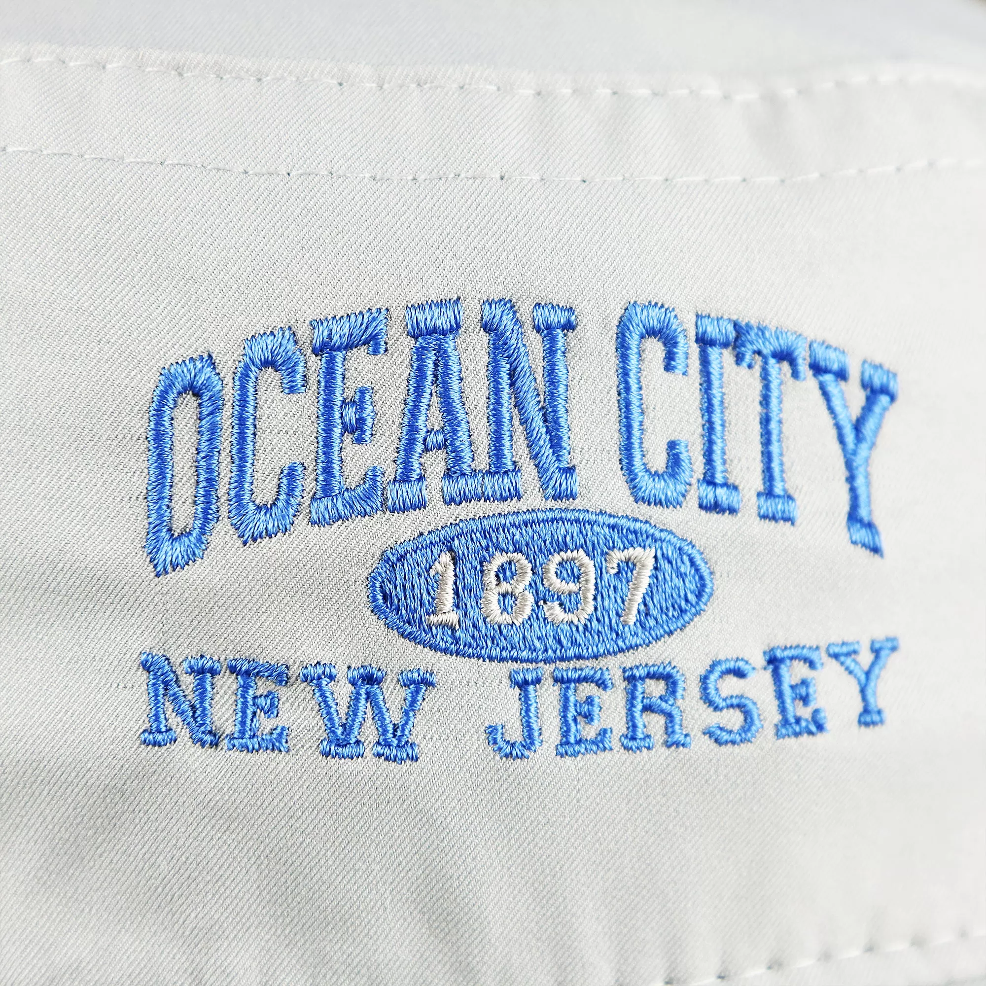 Ocean City New Jersey Wordmark Since 1897 Bucket Hat | Shark Grey Bucket Hat