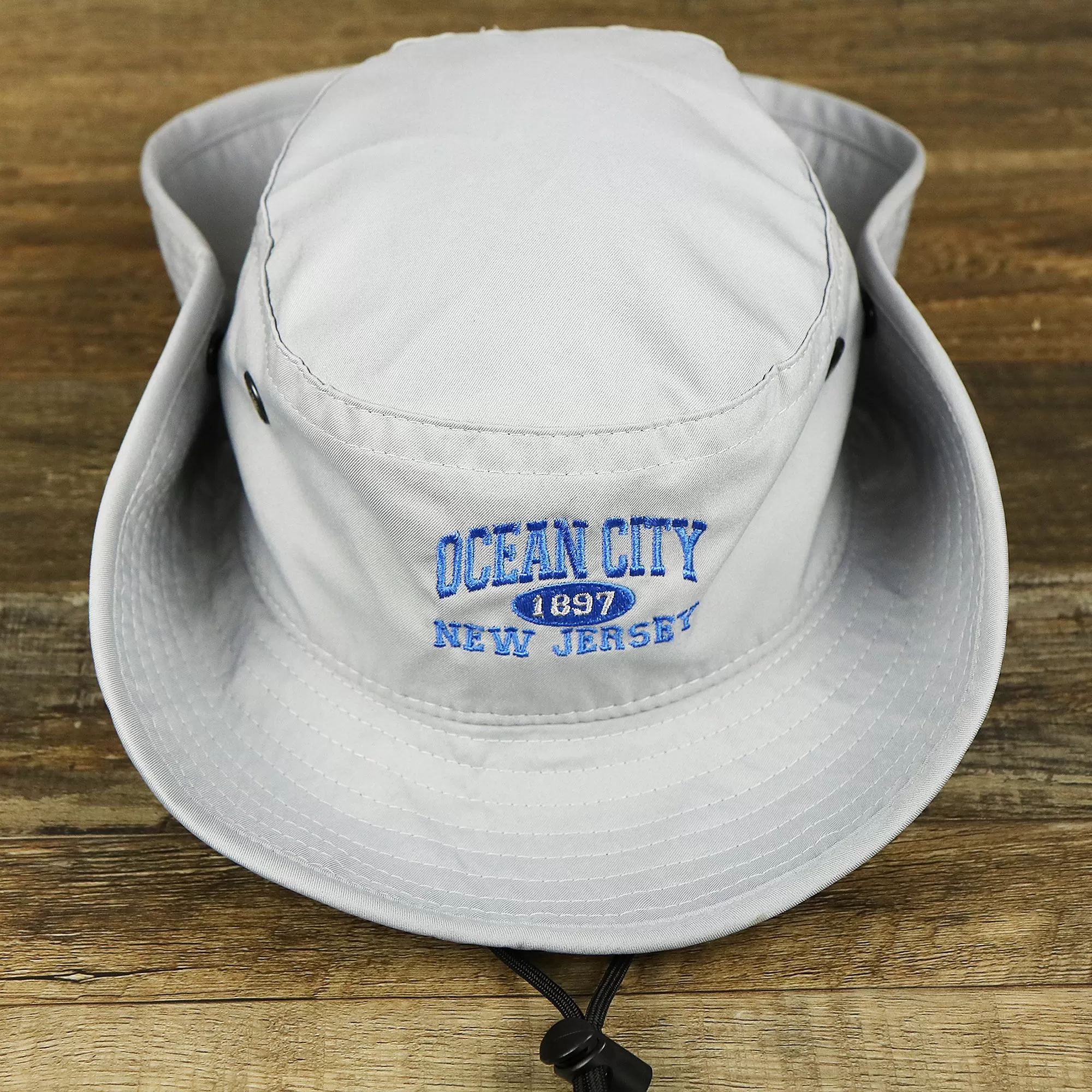 Ocean City New Jersey Wordmark Since 1897 Bucket Hat | Shark Grey Bucket Hat