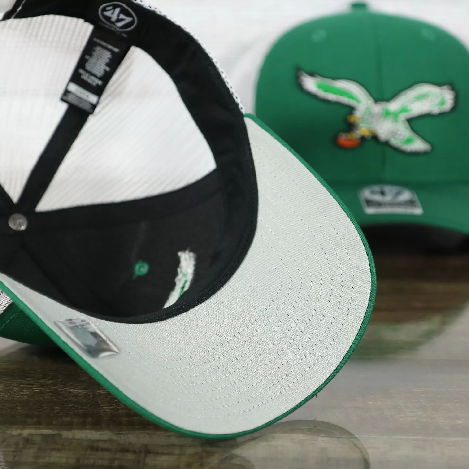 Philadelphia Eagles Throwback Mesh Back Trucker Hat | Kelly Green Trucker Hat