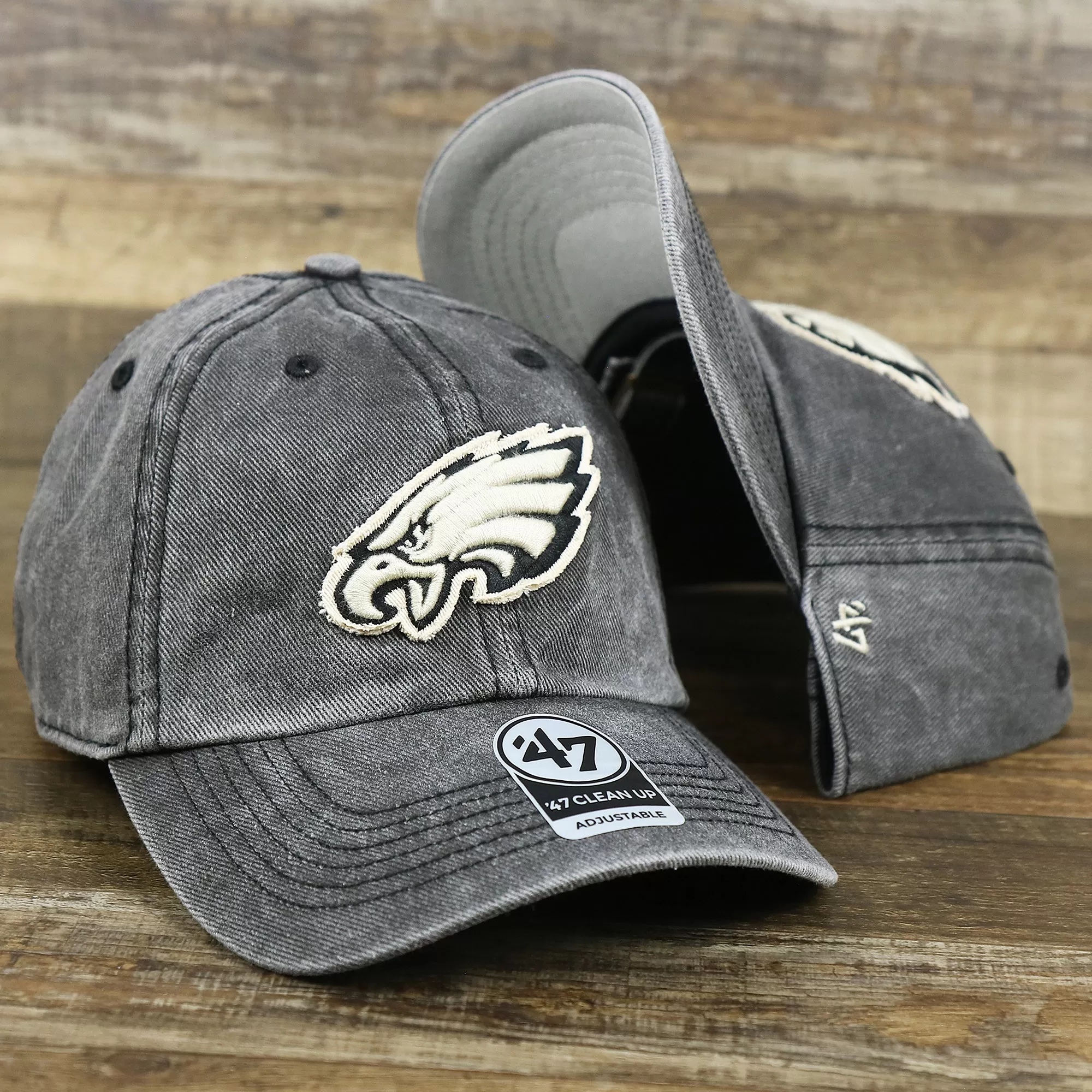 Philadelphia Eagles Worn Dark Gray Dad Hat | Worn Dark Gray Dad Hat