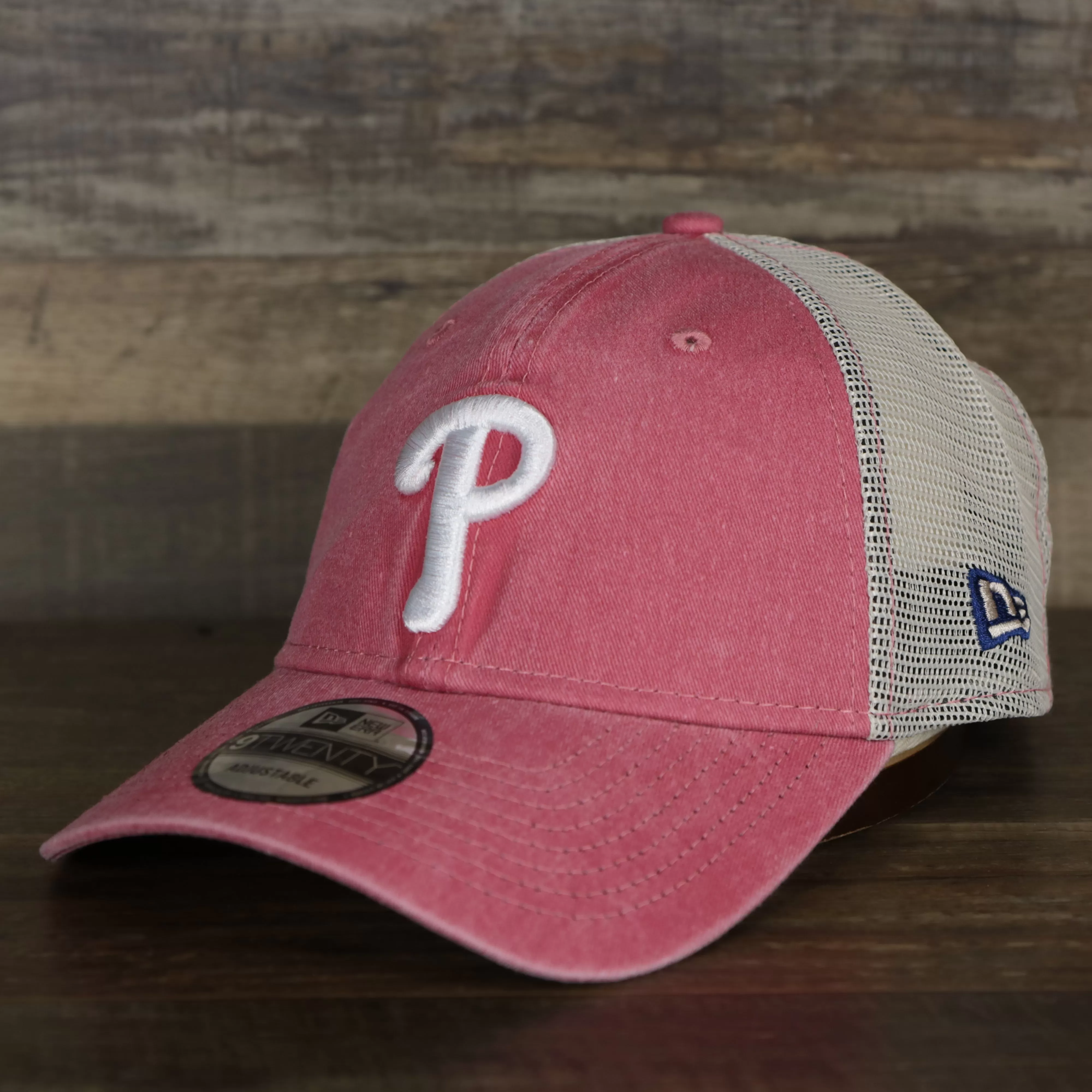 Philadelphia Phillies New Era 9Twenty Washed Trucker hat | Washed Red