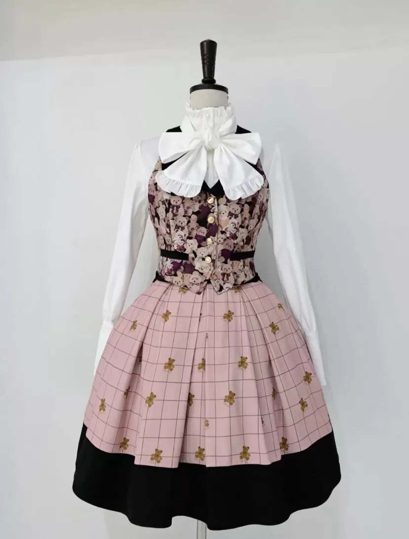 Premium Lolita collection - Teddy Family Embroidery SK dress / jacket / Vest