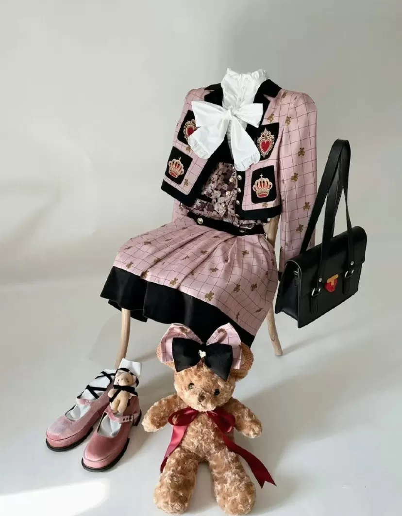 Premium Lolita collection - Teddy Family Embroidery SK dress / jacket / Vest