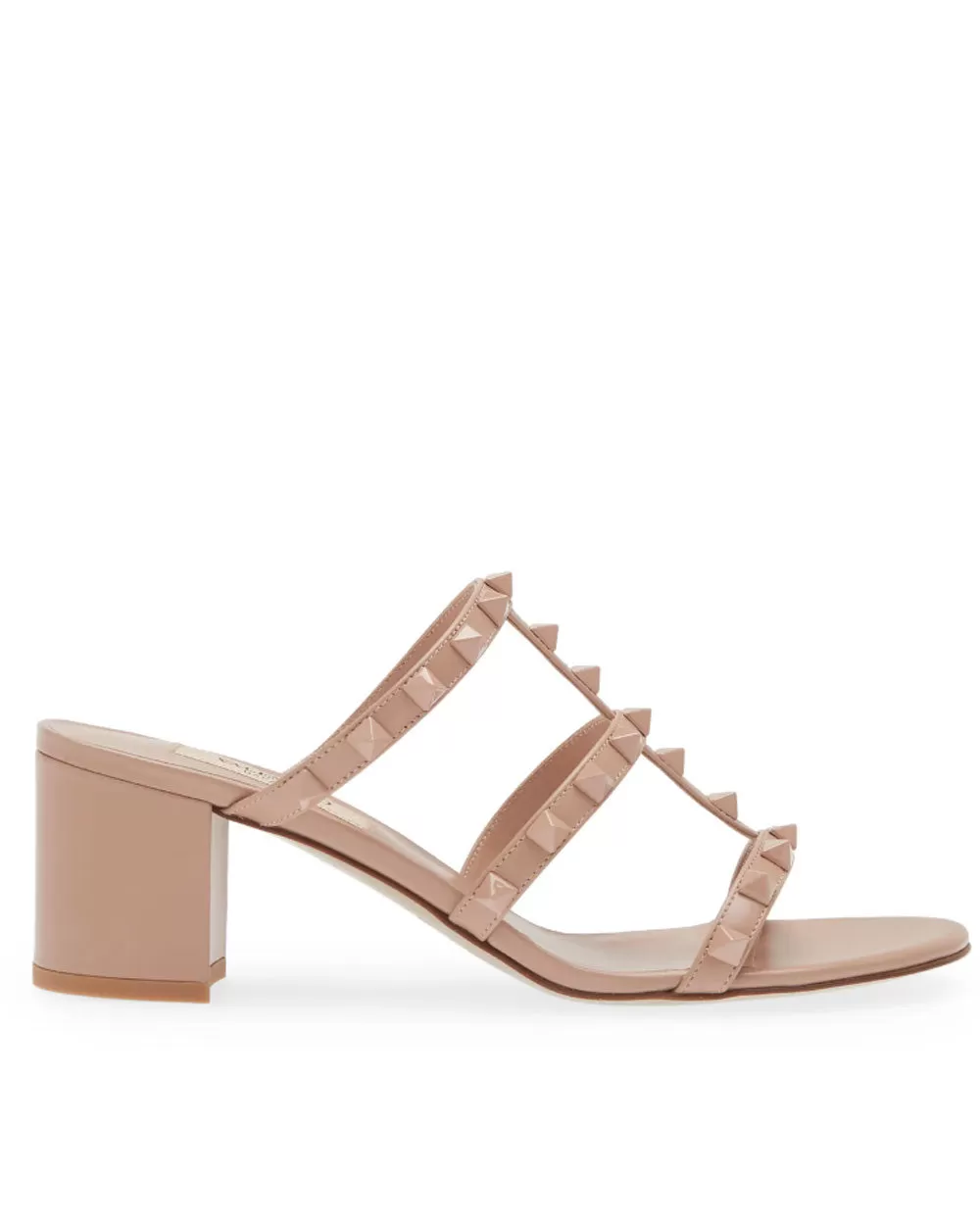 Rockstud Slide Block Heel in Rose Quartz