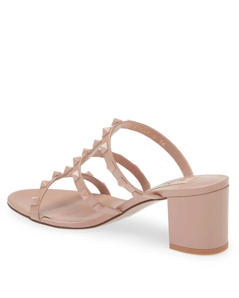 Rockstud Slide Block Heel in Rose Quartz