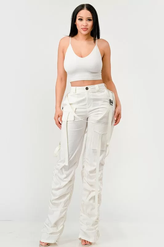 Ruched Utility Elegance Pants