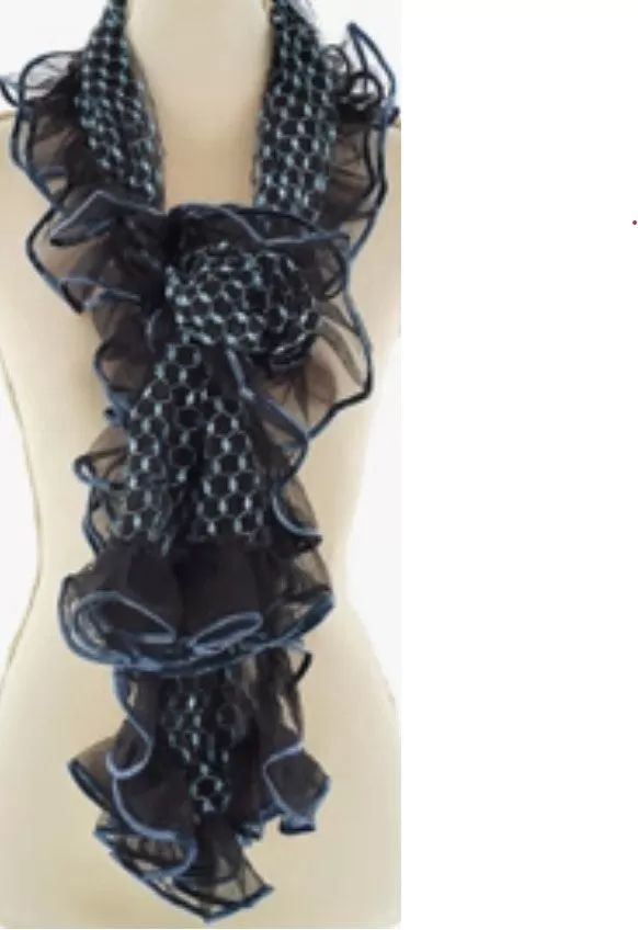 Ruffle Lace See-through Scarf