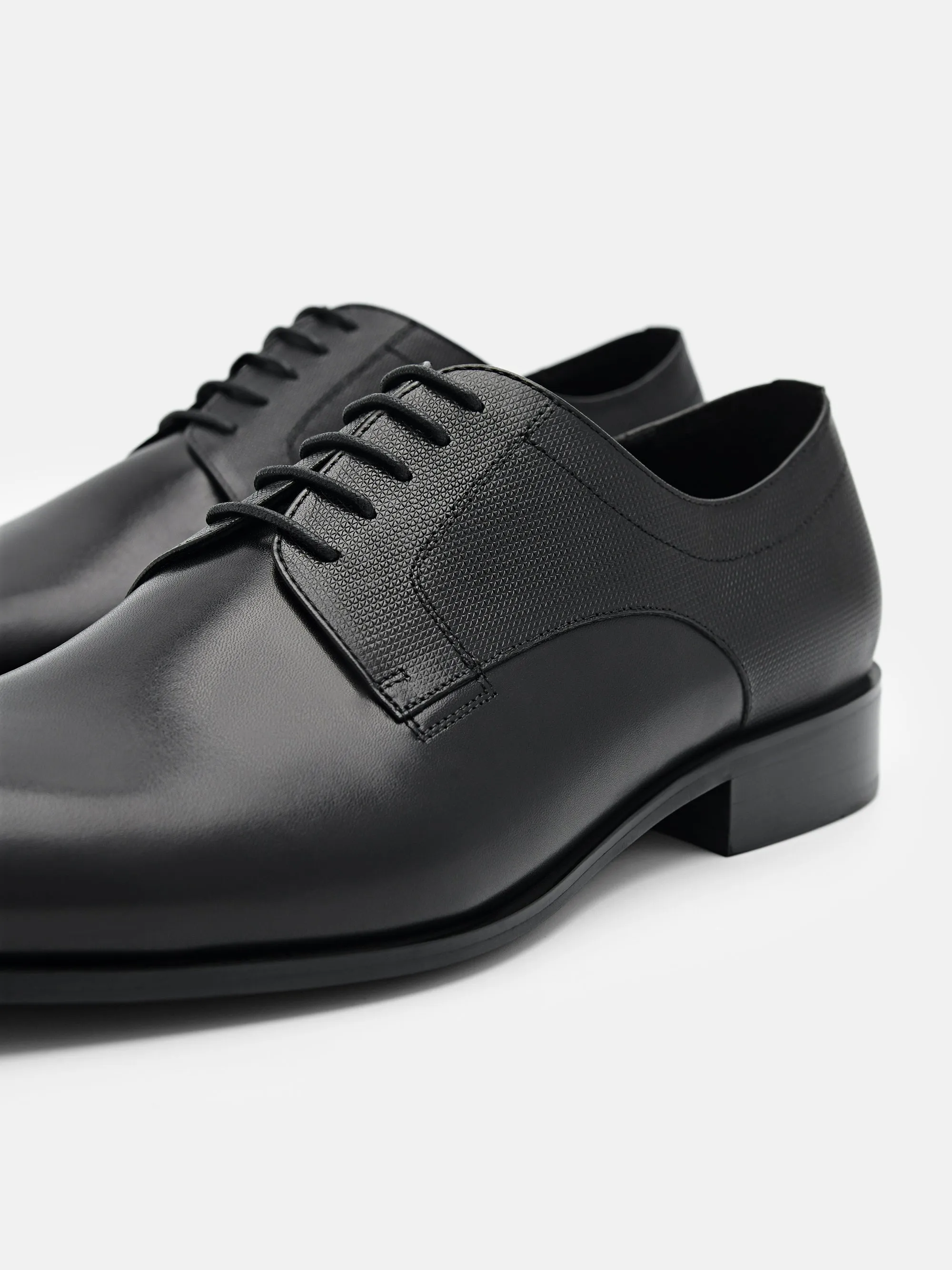 Saffiano Leather Derby Shoes