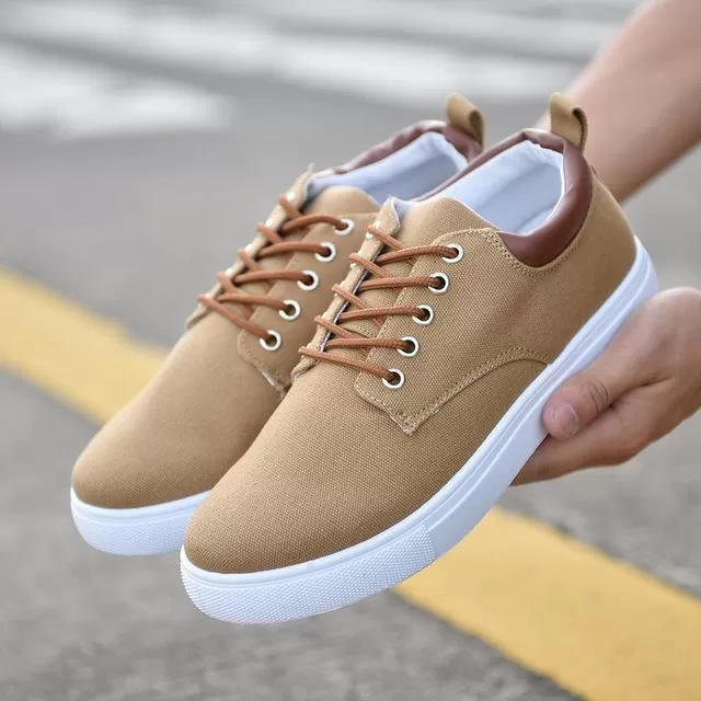 Spring Summer Comfortable Casual Canvas Lace-Up Shoes for Men