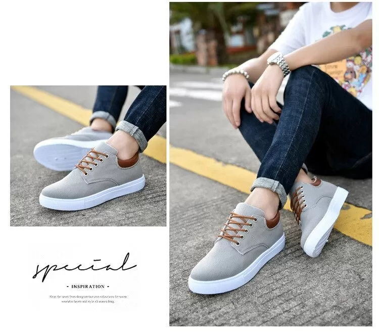 Spring Summer Comfortable Casual Canvas Lace-Up Shoes for Men