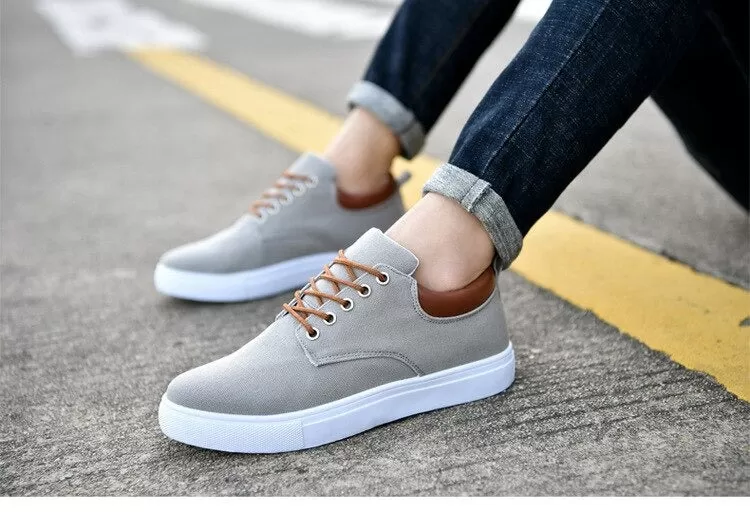 Spring Summer Comfortable Casual Canvas Lace-Up Shoes for Men