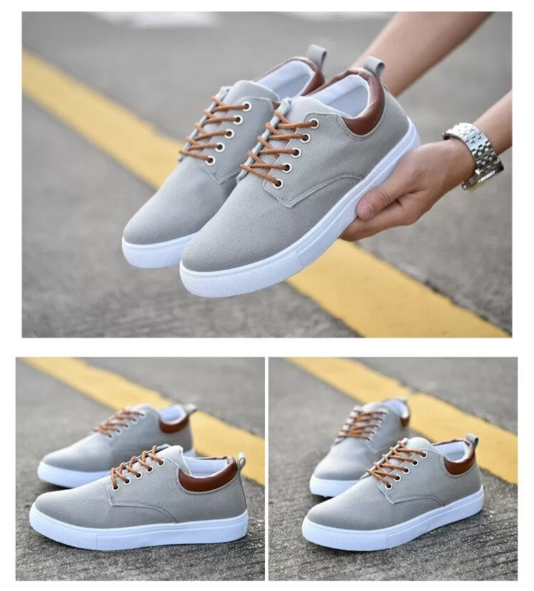 Spring Summer Comfortable Casual Canvas Lace-Up Shoes for Men