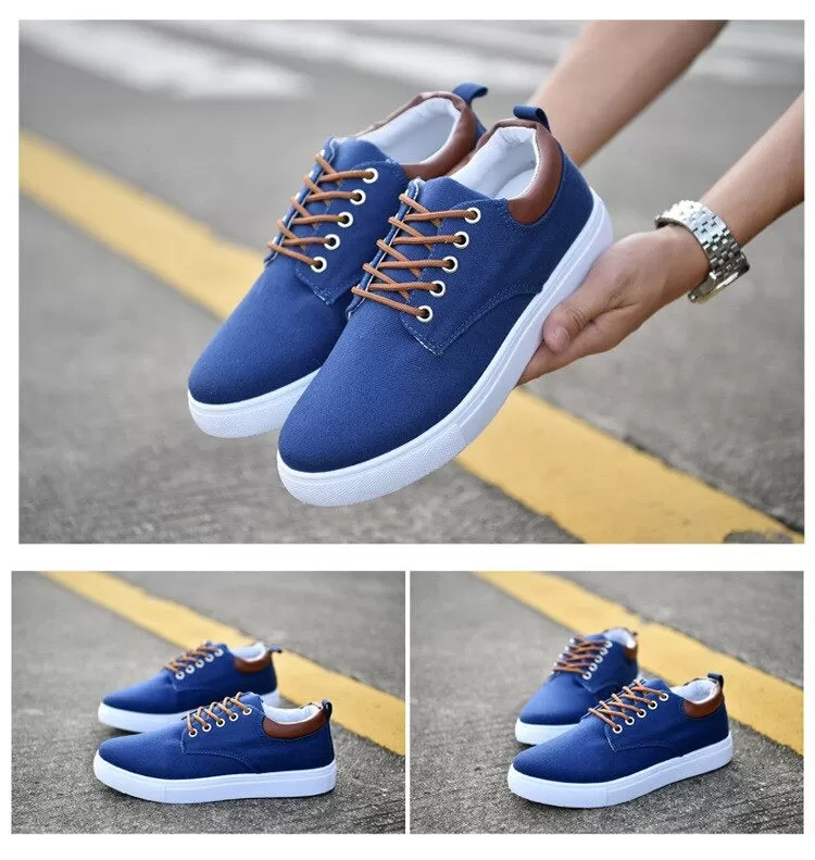 Spring Summer Comfortable Casual Canvas Lace-Up Shoes for Men