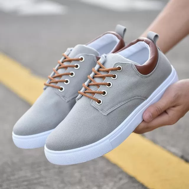 Spring Summer Comfortable Casual Canvas Lace-Up Shoes for Men