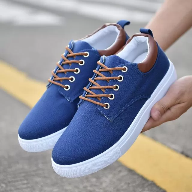 Spring Summer Comfortable Casual Canvas Lace-Up Shoes for Men