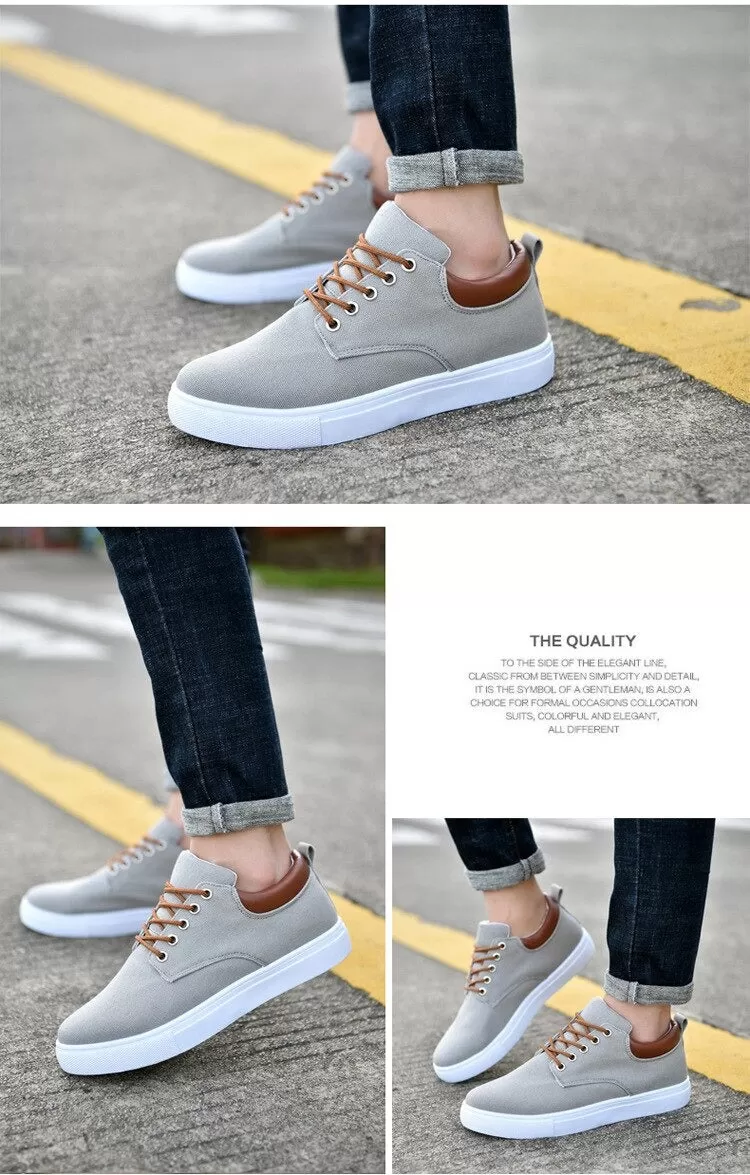 Spring Summer Comfortable Casual Canvas Lace-Up Shoes for Men