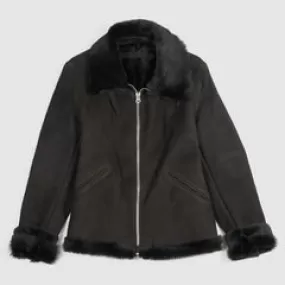 Stewart Ladies B6 Shearling Black Leather Jacket