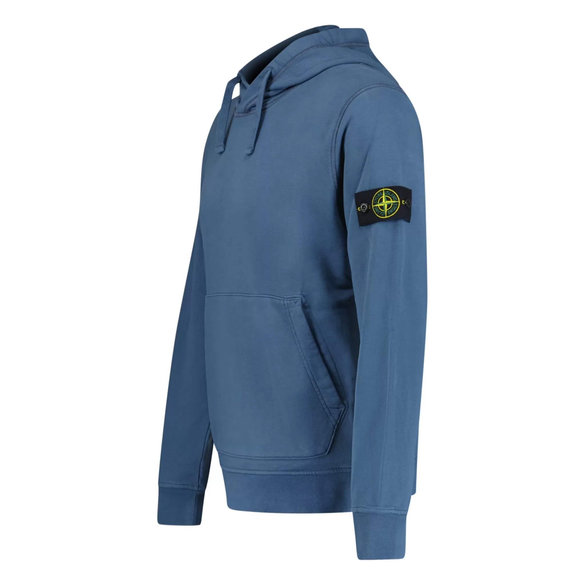 STONE ISLAND BASIC BADGE HOODED SWEATSHIRT AVIO BLUE