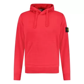 STONE ISLAND BASIC BADGE HOODED SWEATSHIRT RED