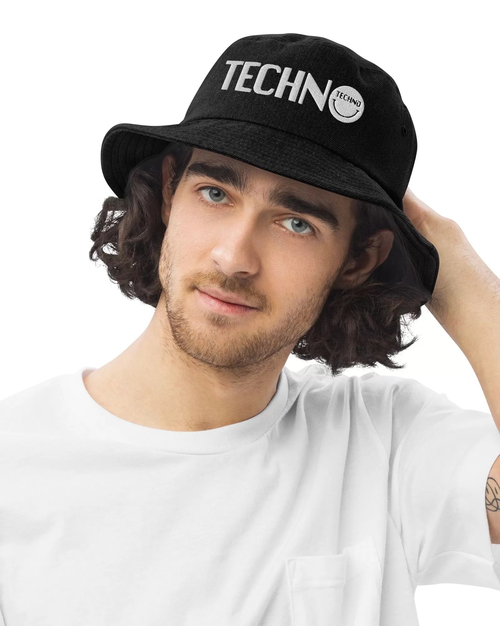 Techno Head Denim Bucket Hat