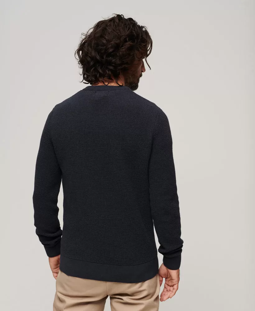 Textured Crew Knit Jumper | Eclipse Navy Heather