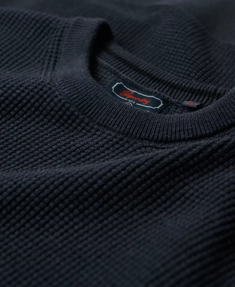 Textured Crew Knit Jumper | Eclipse Navy Heather