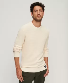 Textured Crew Knit Jumper | Ecru Heather