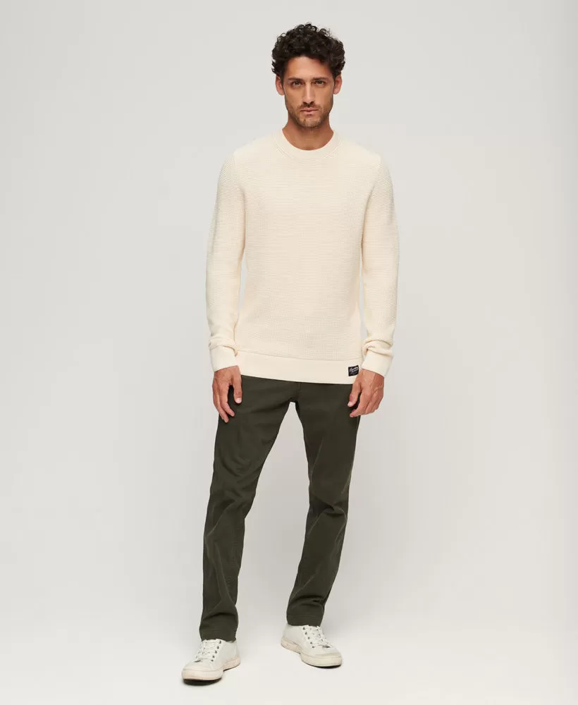 Textured Crew Knit Jumper | Ecru Heather