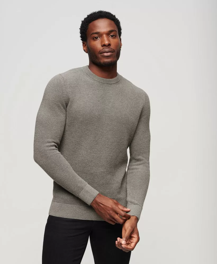 Textured Crew Knit Jumper | Storm Grey Heather