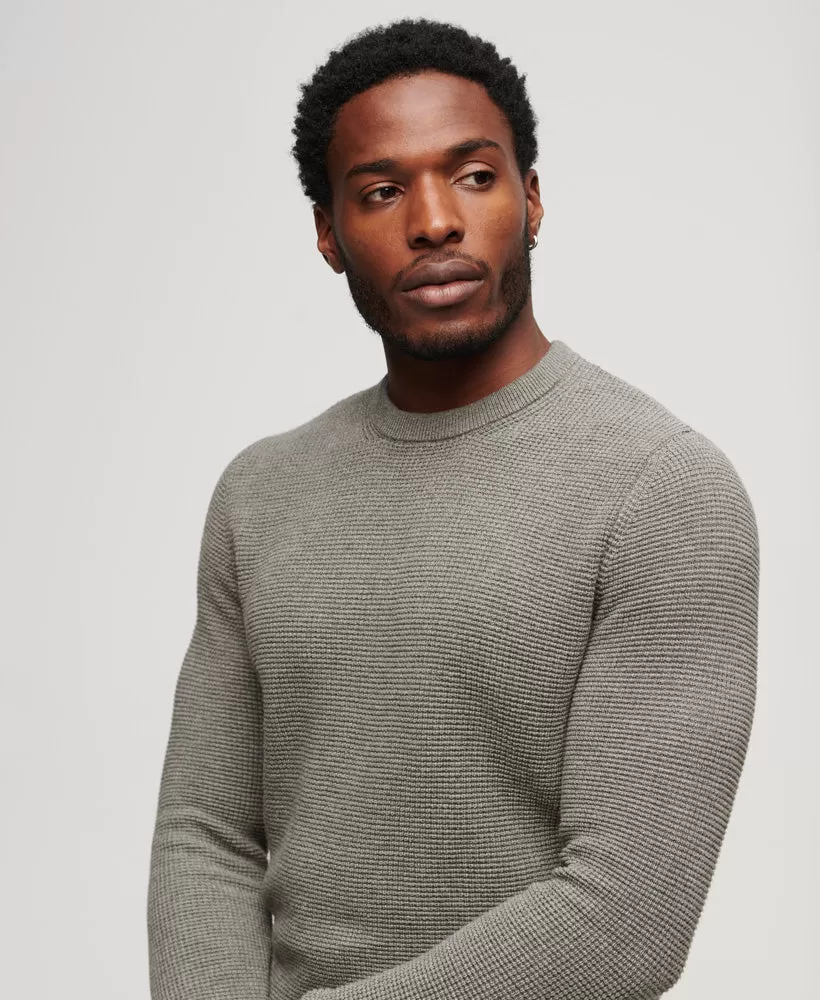 Textured Crew Knit Jumper | Storm Grey Heather