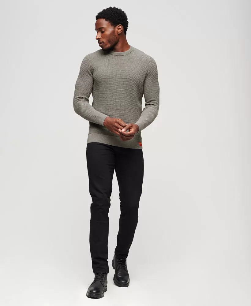 Textured Crew Knit Jumper | Storm Grey Heather