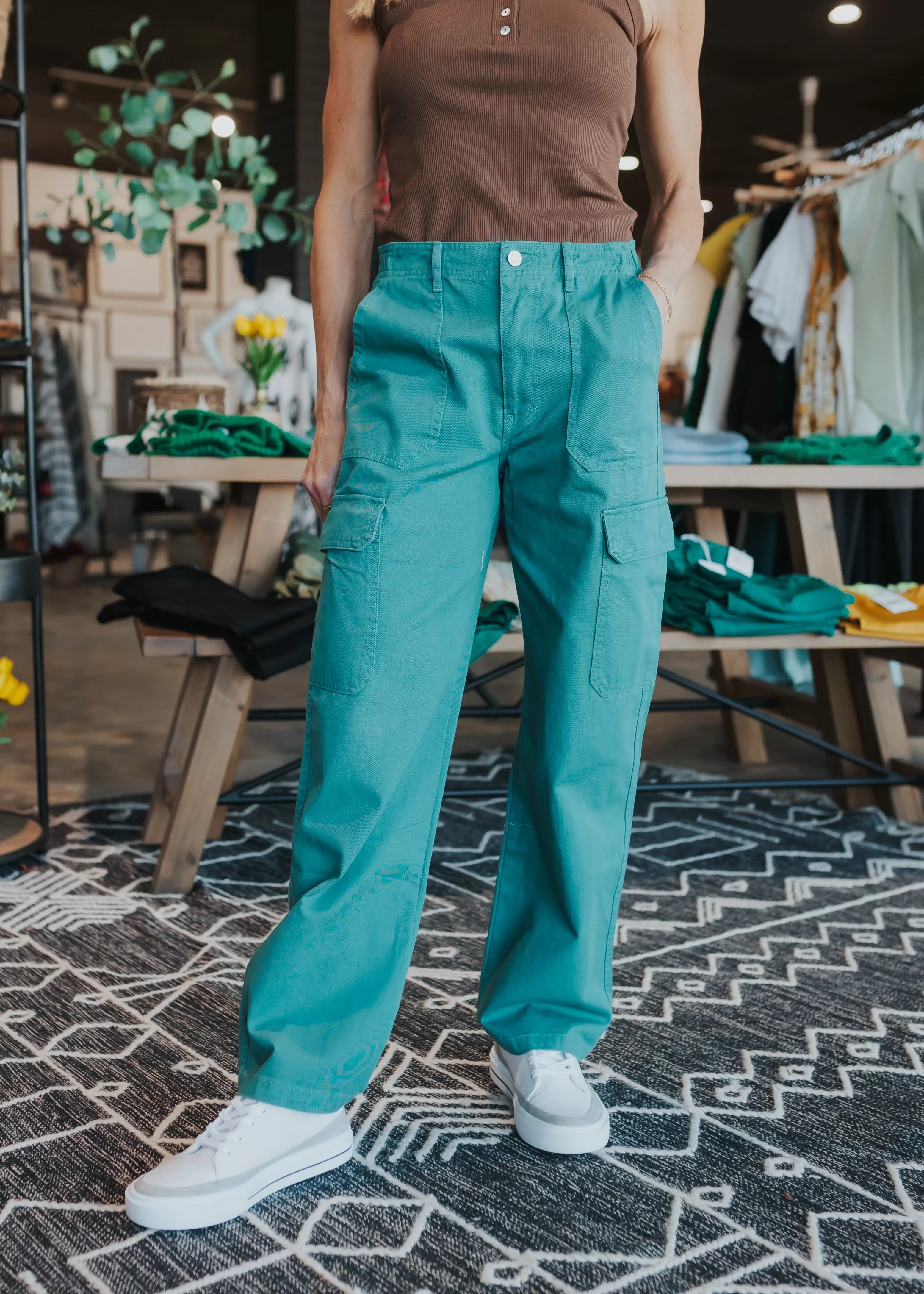 Think Spring Denim Cargo Pants - 4 Colors