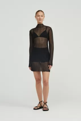 Third Form Peer Through Knit Dress - Black