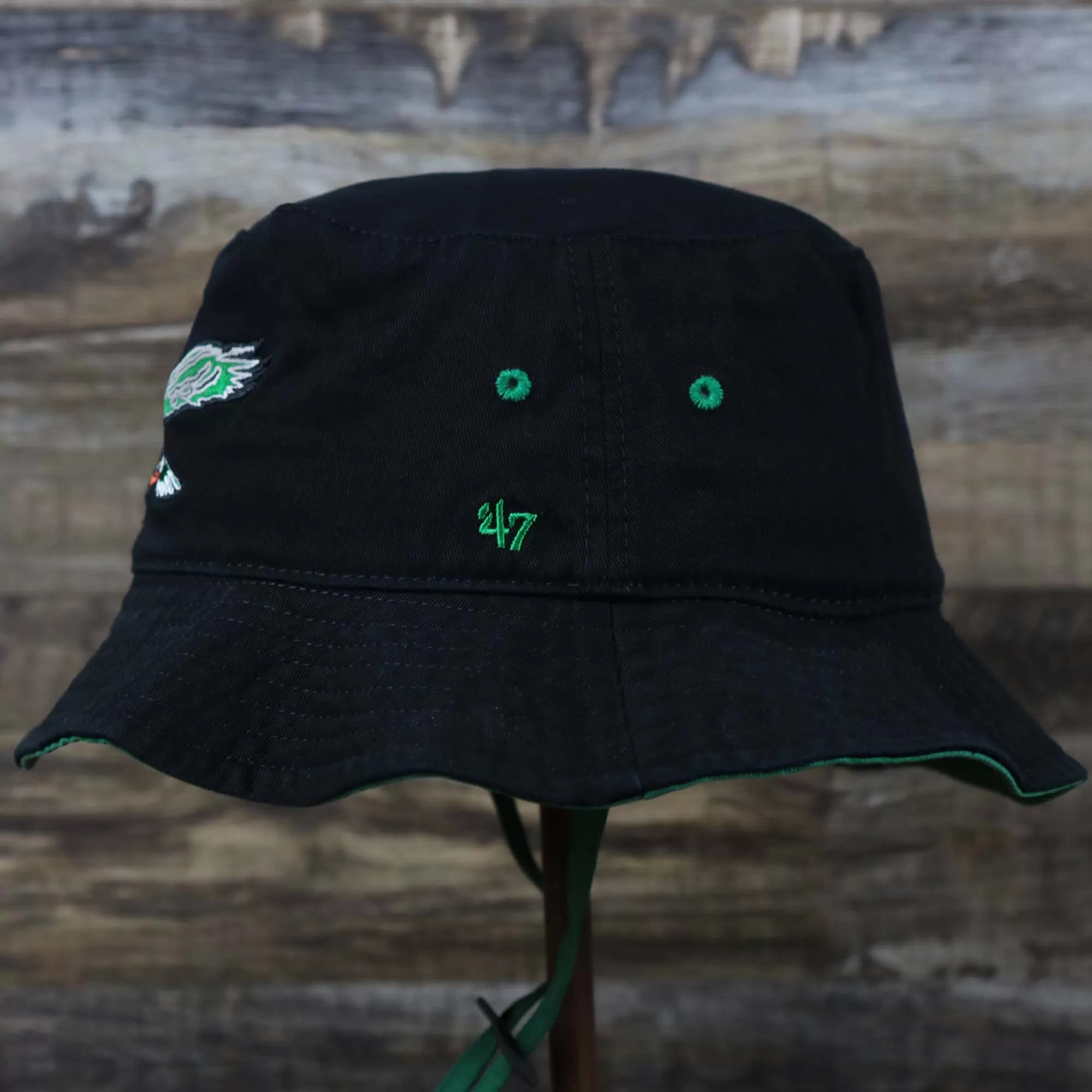 Throwback Philadelphia Eagles Vintage Bucket Hat | 47 Brand, Black