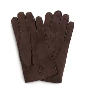 Trunk Cashmere Lined Suede Gloves: Brown