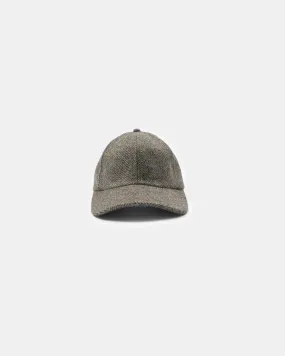 Unstructured Baseball Hat - Warm Charcoal Herringbone