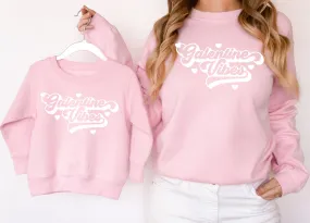 Valentines Day Matching Sweatshirts Galentine Vibes Matching Jumpers Valentines Day Gift Pink/White