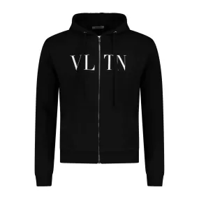 VALENTINO VLTN Zip Hooded Sweatshirt Black