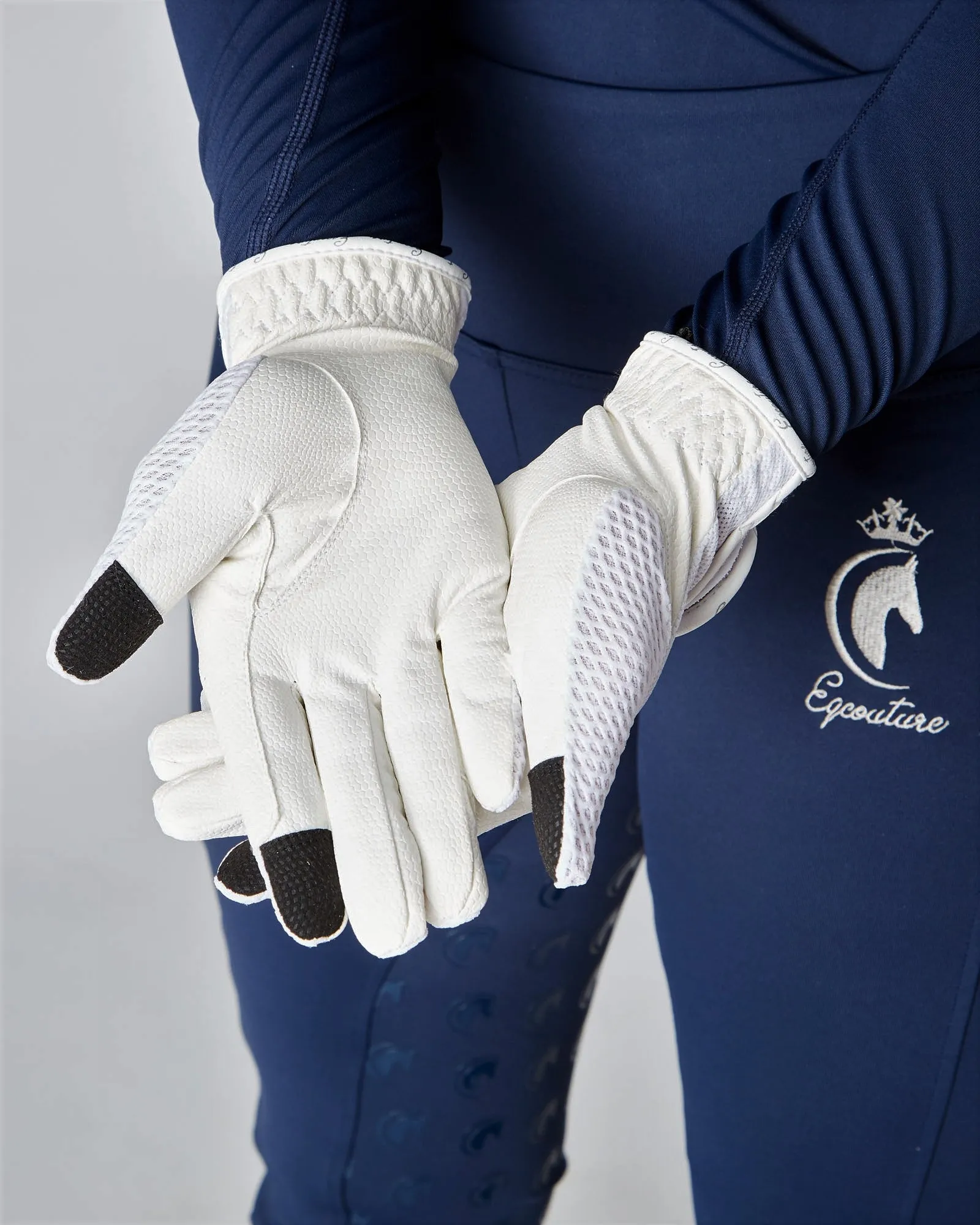 VentiGrip Horse Riding Competition Gloves - WHITE