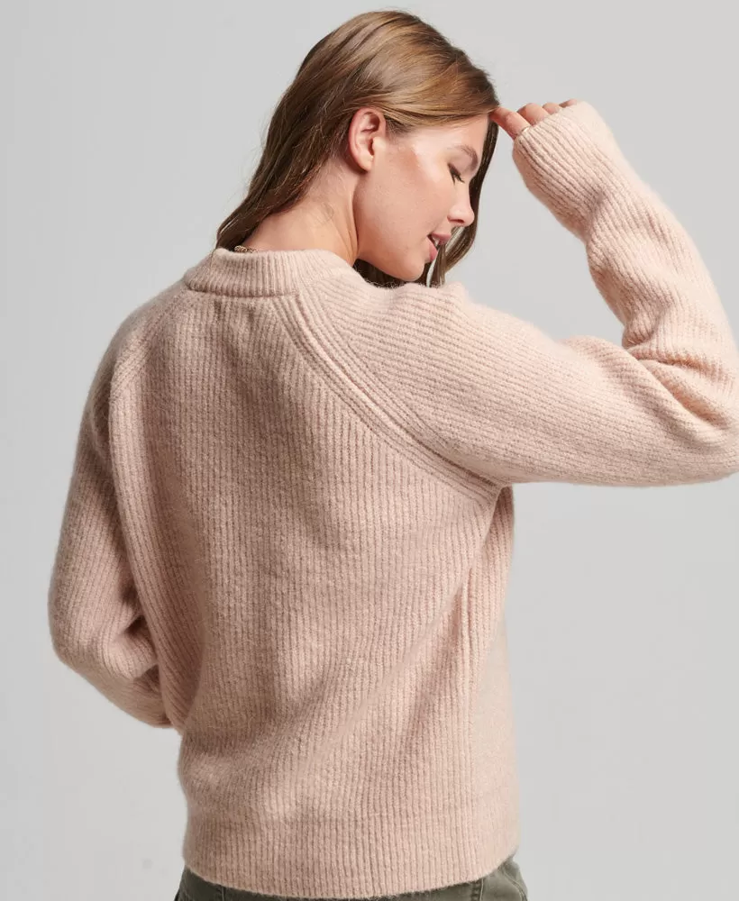 Vintage Essential Rib Crew | Dusty Pink Marle