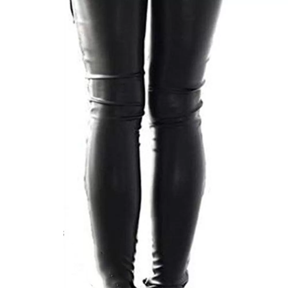 Women Pants Punk Rock Imitation Leather Pencil Pants