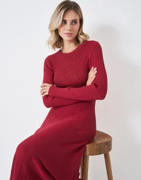 Women's Kya Knitted Pleat Dress from Crew Clothing Company